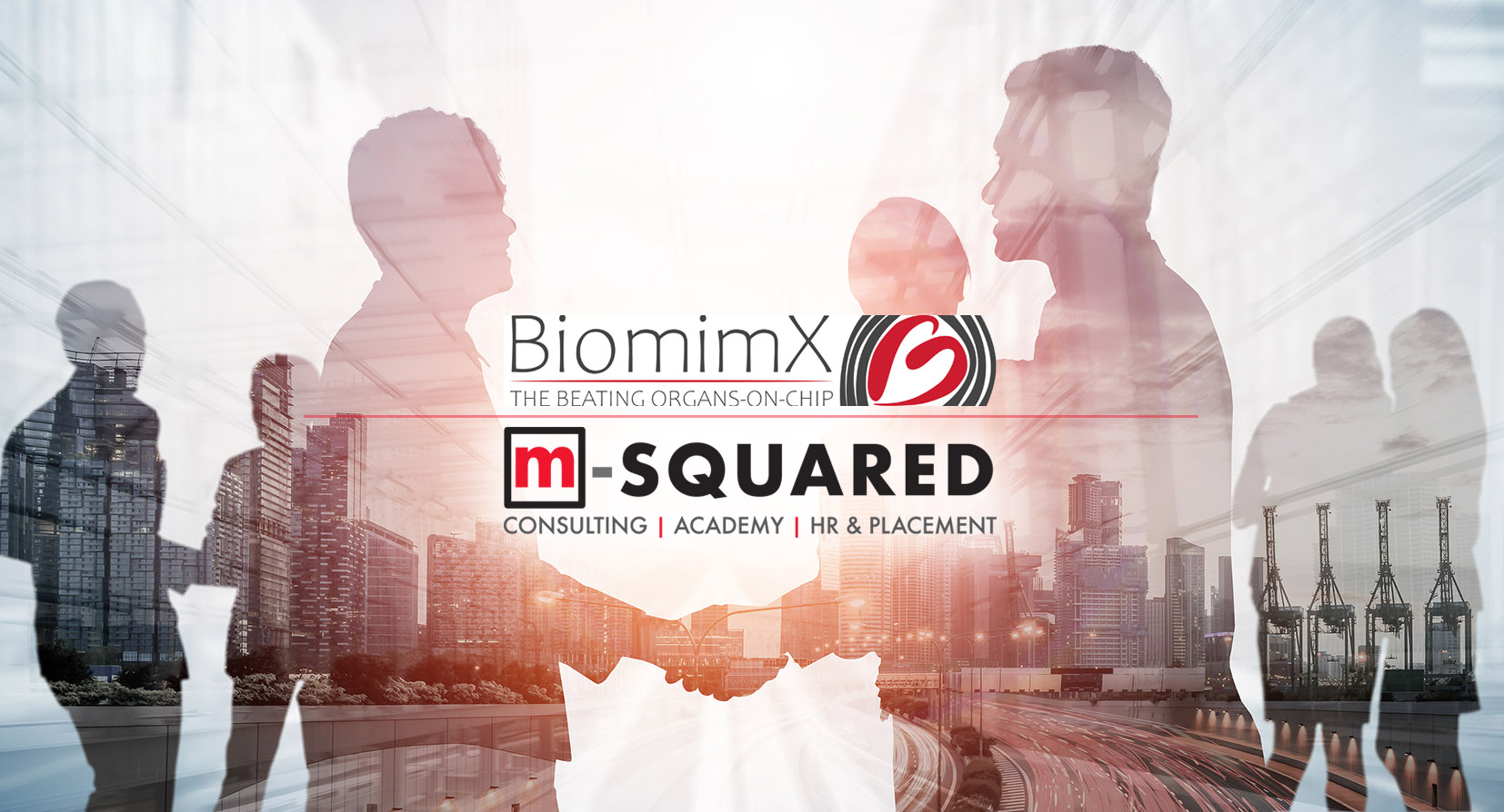 Double Exposure Image Of Many Business People.